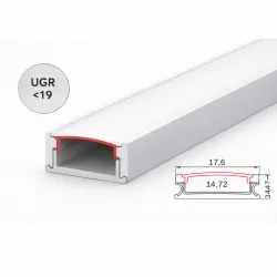 Difusor UGR 19 para perfil de aluminio 17.6 25-30g