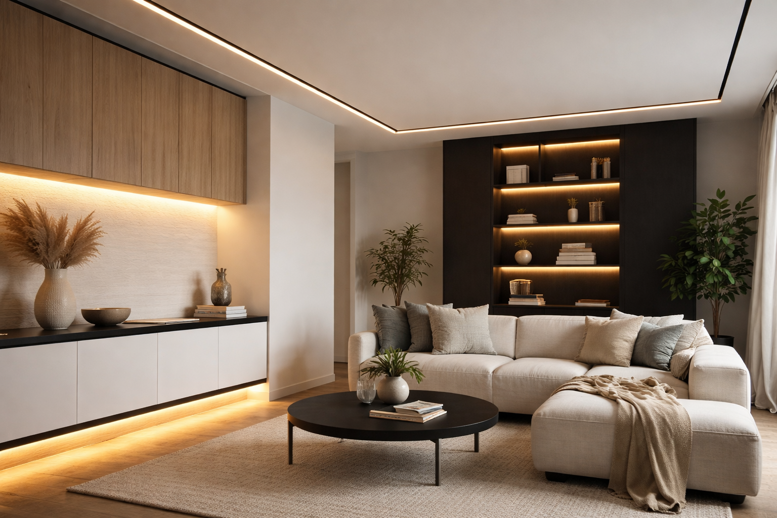 salon con luz led integrada