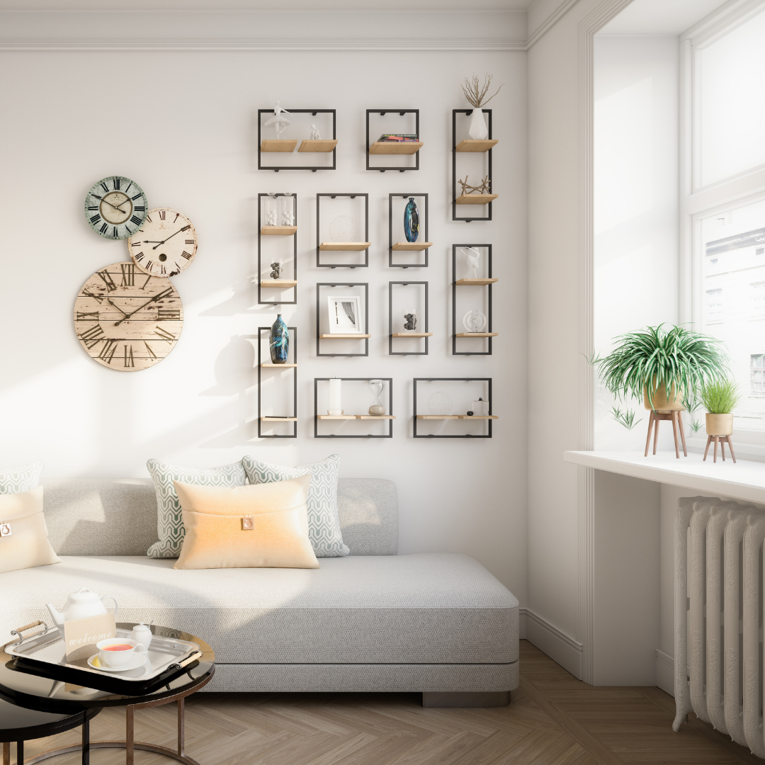 Plantas y cuadros en habitación