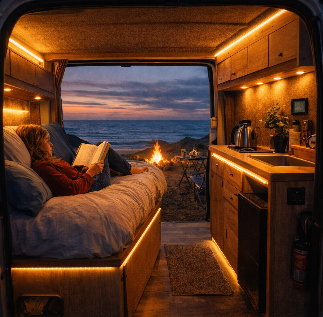 camper iluminada con led